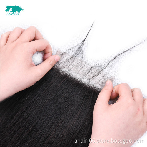 All run 4*4 lace closure Hair Human Black Natural Color Brazilian Human Hair